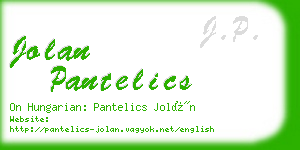 jolan pantelics business card